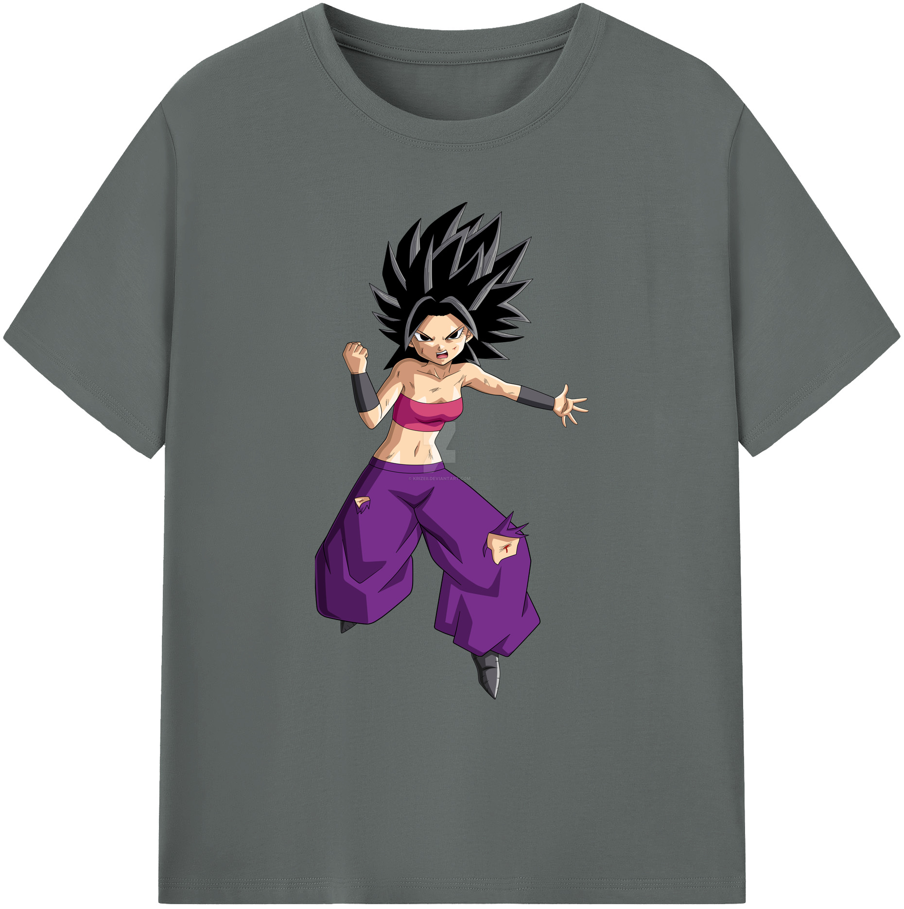 （画像用） ドラゴンボール カリフラ DRAGON BALL Caulifla 綿100％ メンズ半袖Tシャツ｜肌触りやわらか＆通気性